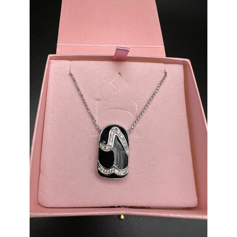 Enamel and Crystal Abstract Pendant